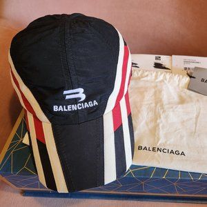 RARE - Balenciaga Tracks Colorblock Stripe Baseball Cap | Large